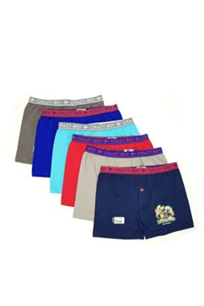 Tutku Erkek Çocuk Çok Renkli 6'lı Paket Elastan Pamuk Baskılı Boxe