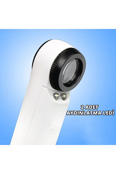 harry 41x - 3xAAA Pil ile Çalışan 21mm Lens Ledli Büyüteç Masa üstü Ofis Büyüteç