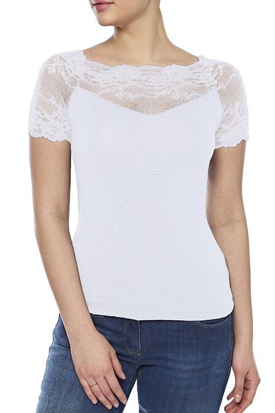 FSM1453 Γυναικείο μπλουζάκι Modal Lace κοντομάνικο Lycra -2281