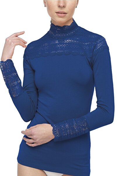 FSM1453 بلوزة نسائية من الدانتيل الليكرا بأكمام طويلة -2210