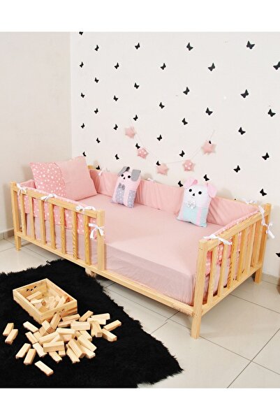 MiniWood Montessori Yatak Çocuk Karyola Doğal Çam Karyola Nil