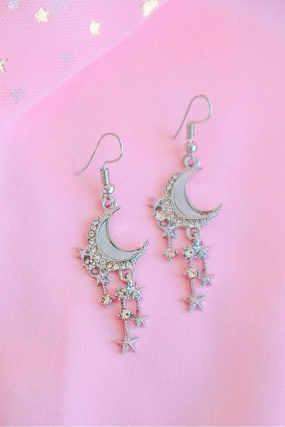 EFBUTİK Star and Moon Patterned Imported Earrings - Dangle