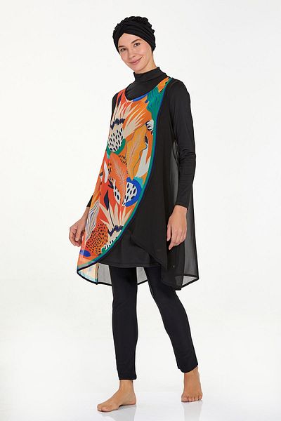 Adasea Pareolu Lycra Τριπλό Γυναικείο Hijab Μαγιό