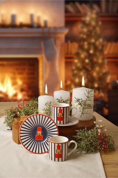 Heda Porselen Lead Soldier 2-Person Porcelain Coffee Cup Set