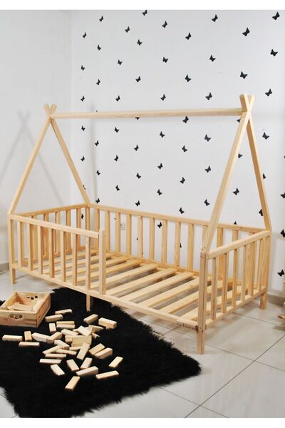 MiniWood Markaawm Montessori Doğal Bebek Ve Çocuk Karyolası Ahşap Yatak