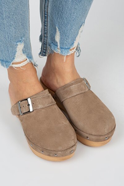 Manijero Γυναικείες παντόφλες τσόκαρα Martina από γνήσιο δέρμα