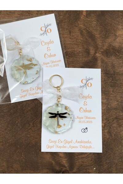 Masalsı Concept 25 Adet Kartlı Epoksi Anahtarlık Düğün,kına,söz,nişan bebek y...