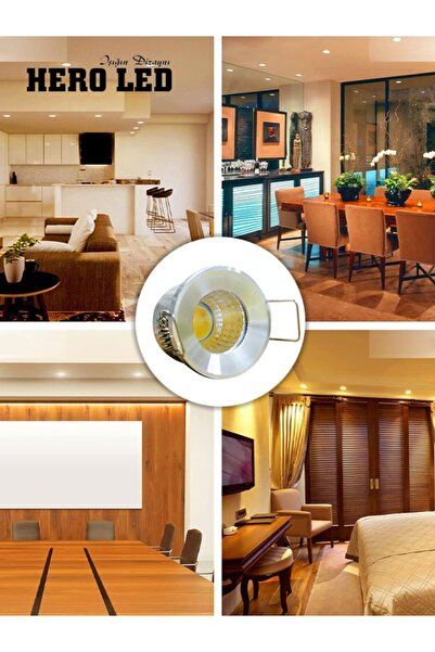 Hero Led Hl-6201y 1 Watt Sıva Altı Power Ledli Yıldız Spot Krom Kasa Led Spot...
