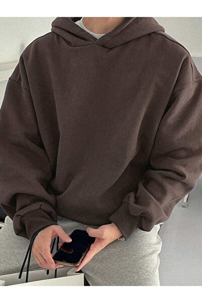 GENIUS STORE Ανδρικό φούτερ με κουκούλα Oversize - 3 Κλωστές