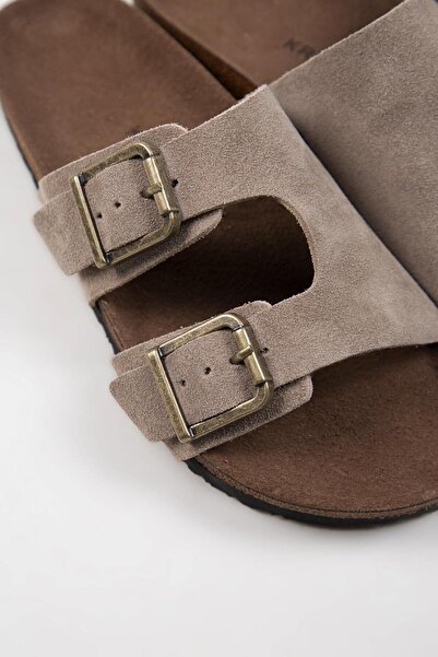 Krahe Men's Mink Slippers - Jose Double Buckle, Genuine Leather