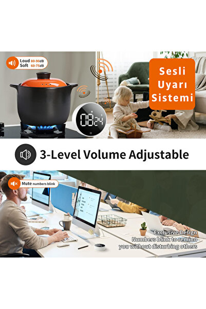 Streak Home Kitchen Magnetic Timer Led Voice Digital Meal Lecture Countdown Mini Stopwatch with Magnet