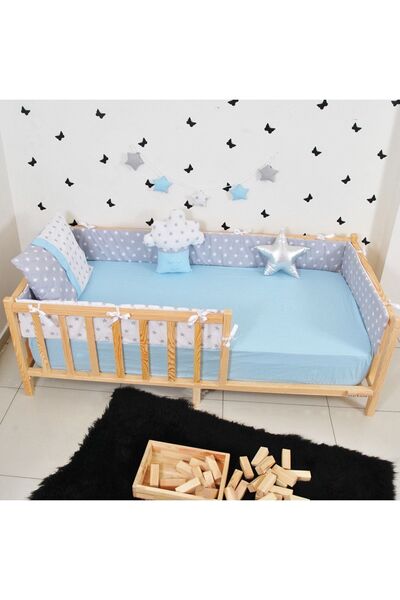 MiniWood Montessori Yatak Çocuk Karyola Doğal Çam Karyola Nil