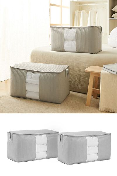 Ocean Home Textile 2 Τεμάχια Μέγα Μέγεθος Παράθυρο Γκρι Καπιτονέ Παπλωματάκι Μαξιλάρι Πουλόβερ Hurcu 75x40x40