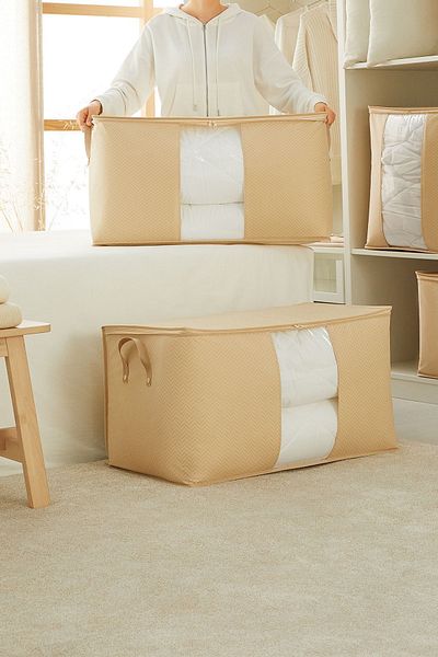 Ocean Home Textile 2 Τεμάχια Mega Μέγεθος Παράθυρο Μπεζ Ψαροκόκκαλο Μαξιλάρι Πάπλωμα Πουλόβερ 75x40x40