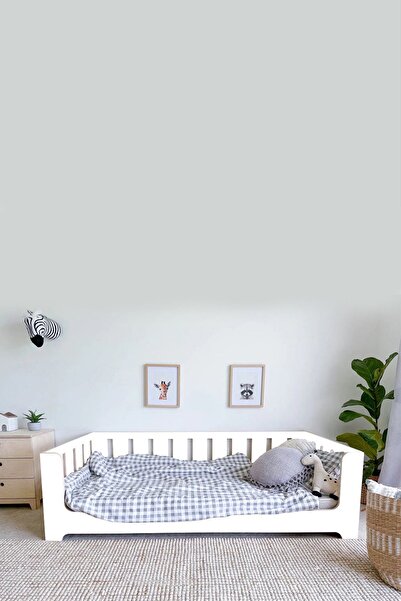 MiniWood Markaawm Montessori Yatak Beyaz Sedir Karyola Çocuk ve Bebek Beşik