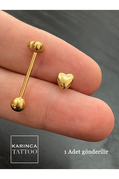 Karınca Piercing Heart Piercing High Quality Surgical Steel Tongue Piercing (Ant Tattoo)