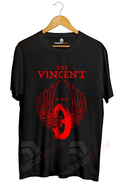 karikatürstore Vincent Design Printed T-shirt
