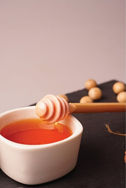 Bambum ملعقة عسل من الخيزران بطرف سيليكون من مولي باللون الوردي