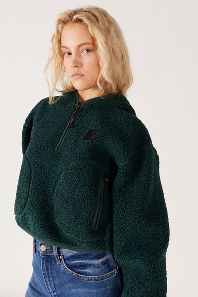 ALL TERRAIN GEAR -x- Wrangler Hanorac Sherpa verde cu glugă, cu jumătate de fermoar, All Terrain Gear