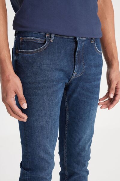 Lee Malone Skinny Fit Dar Kesim Normal Bel Koyu Mavi Esnek Jean Kot Pantolon