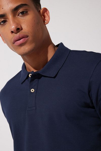 Riders by Lee Marineblaues Polo-Shirt mit normaler Passform – 100 % Baumwolle