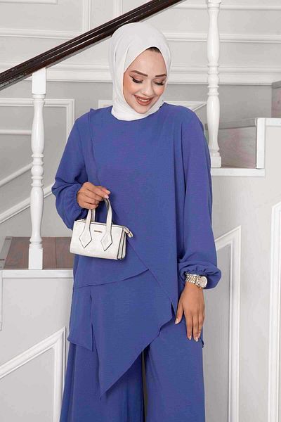 EBRUTESETTÜR Aerobin Hijab Double Set - Asymmetric Cut