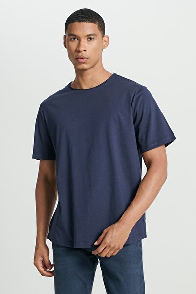 Lee Regular Fit Normal Kesim Bisiklet Yaka %100 Pamuk Lacivert Tişört