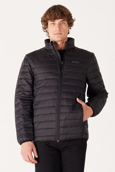 WRANGLER Regular Fit Regular Cut Quilted Black Puffer Jacket