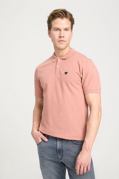 WRANGLER Polo Neck 100% CottonRegularFit Dried Rose T-shirt