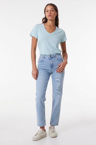 Lee Carol Regular Fit, normaler Schnitt, hohe Taille, gerades Bein, blaue, dehnbare Jeans-Denim-Jeans für Damen