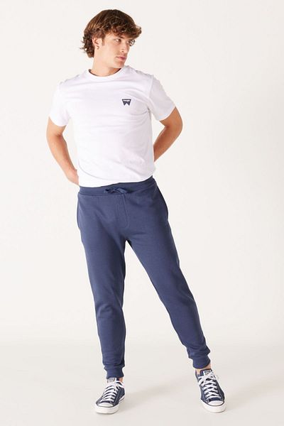 WRANGLER Regular Fit Regular Cut Navy Blue Jogger Sweatpants with Fleece Inside