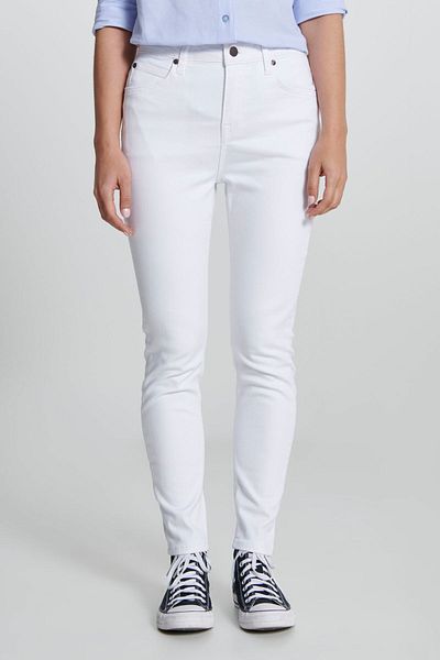 Lee Scarlett Skinny Fit Slim Fit, hohe Taille, sehr schmales Bein, weiße, dehnbare Jeans-Denim-Jeans für Damen