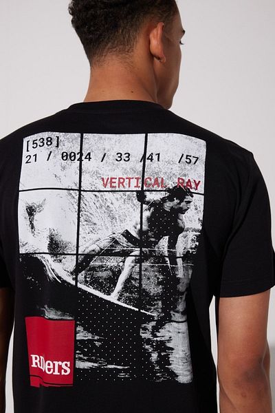 Riders by Lee Μπλουζάκι Black Crew Neck 100% CottonLooseFit