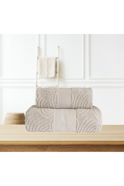 Lucy and Home Σετ 2 Πετσέτες Ζακάρ 100% Βαμβακερές - 50x100cm+40x60cm