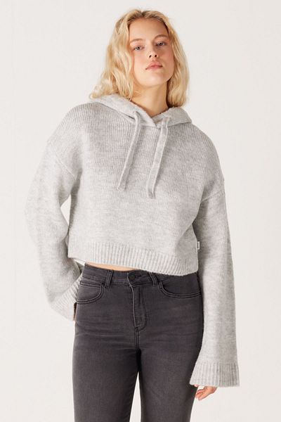 WRANGLER Normál szabású, normál szabású kapucnis szürke női kötöttáru kardigán