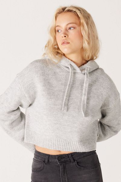 WRANGLER Normál szabású, normál szabású kapucnis szürke női kötöttáru kardigán