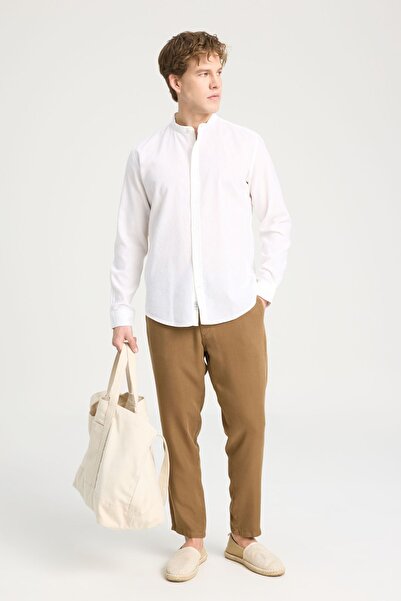 WRANGLER Hakim Collar White Relaxed Fit Shirt