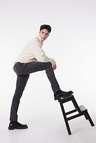 Riders by Lee Kansas Slim Fit Normal Bel Antrasit Esnek Jean Kot Pantolon