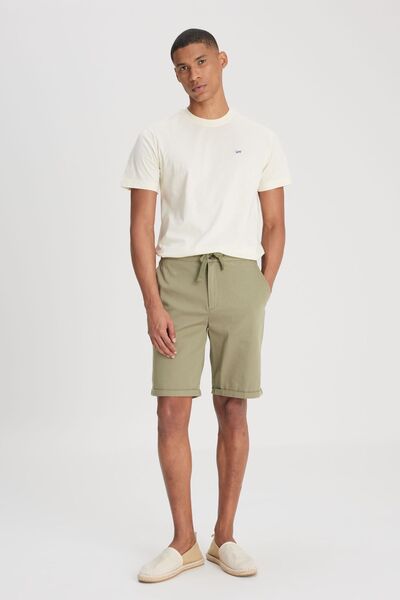 Lee Regular Fit Normal Kesim %100 Pamuk Normal Bel Haki Chino Şort