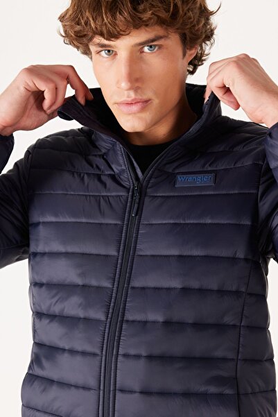WRANGLER Regular Fit Regular Cut Quilted Navy Blue Puffer Jacket
