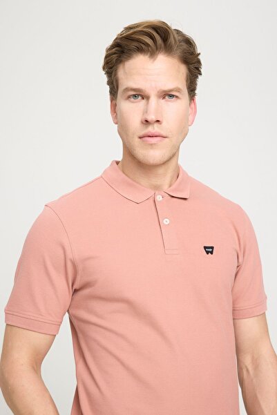 WRANGLER Polo Neck 100% CottonRegularFit Dried Rose T-shirt