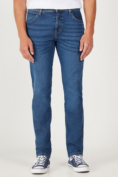 WRANGLER Blaue, dehnbare Texas Slim Fit Jeans - Normale Taille