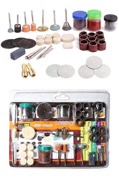 Moreva 105 Parça Taşlama Seti Gravür Taşlama Zımparalama Fırçalama Hobi Uç Seti