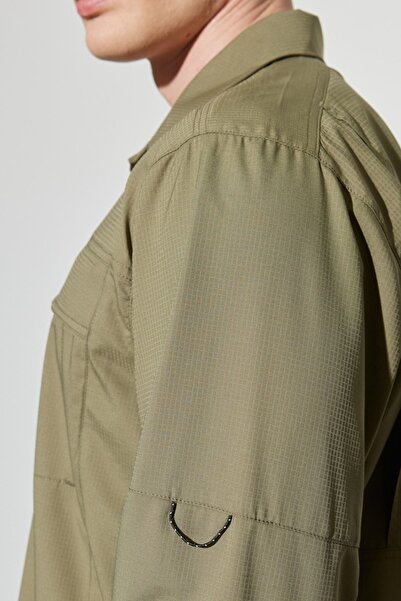 ALL TERRAIN GEAR -x- Wrangler Ελαστικό μακρυμάνικο χακί - Πουκάμισο με κανονική εφαρμογή All Terrain Gear