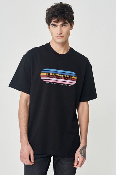Lee Bequem geschnittenes schwarzes T-Shirt mit Rundhalsausschnitt aus 100 % Baumwolle