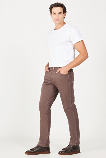 WRANGLER TexasSlimFit - Stretchy BrownNormalWaist Trousers