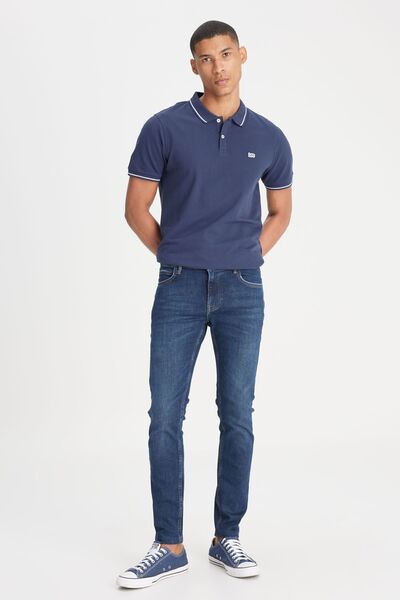 Lee Malone Skinny Fit Dar Kesim Normal Bel Koyu Mavi Esnek Jean Kot Pantolon