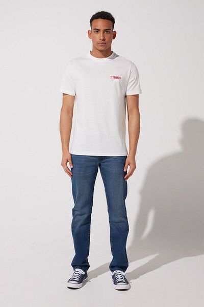 Riders by Lee Μπλουζάκι White Crew Neck 100% βαμβακερό κανονική εφαρμογή