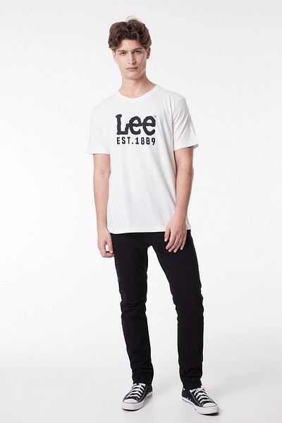 Lee White Crew Neck 100% Cotton Men's T-shirt - Regular Fit