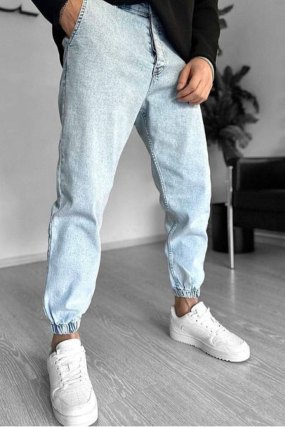 NO61 MAN Acid Washed Jeans with Elastic Legs